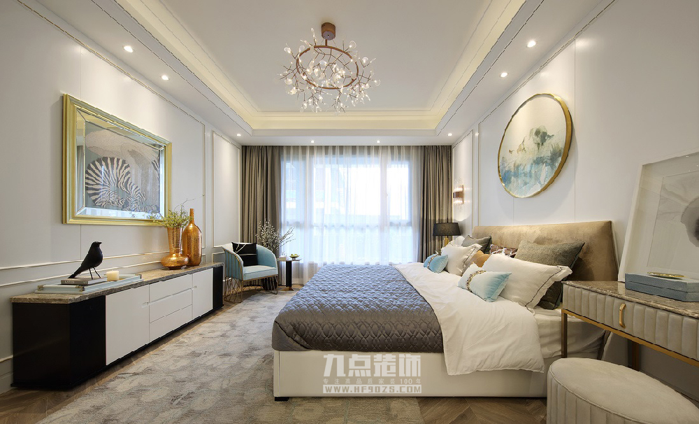 天玥中心140平现代风格装修案例-卧室
